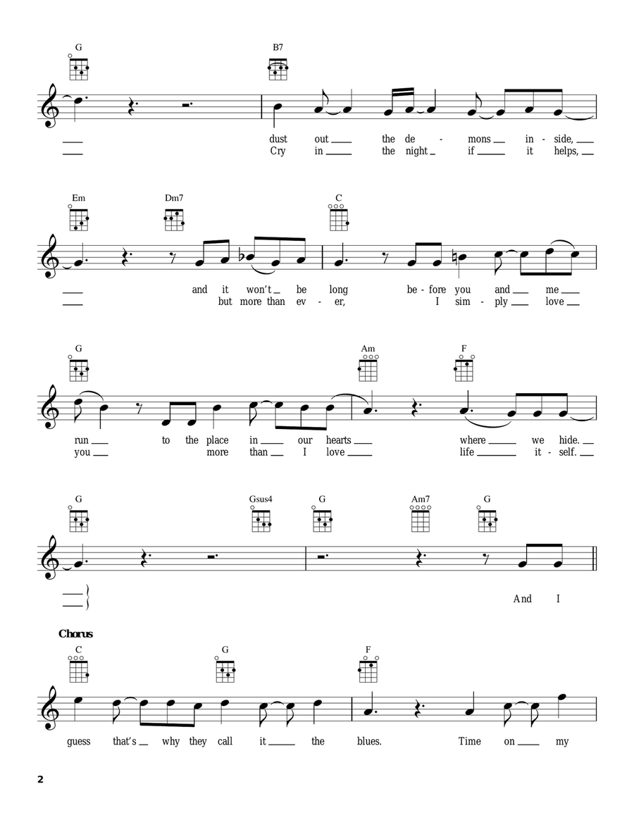 I Guess That's Why They Call It The Blues Ukulele scores gallery preview page 2