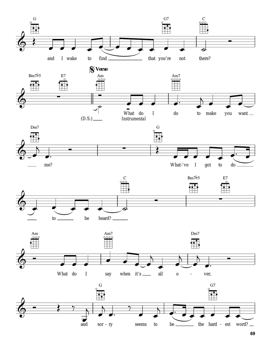 Sorry Seems To Be The Hardest Word Ukulele scores gallery preview page 2