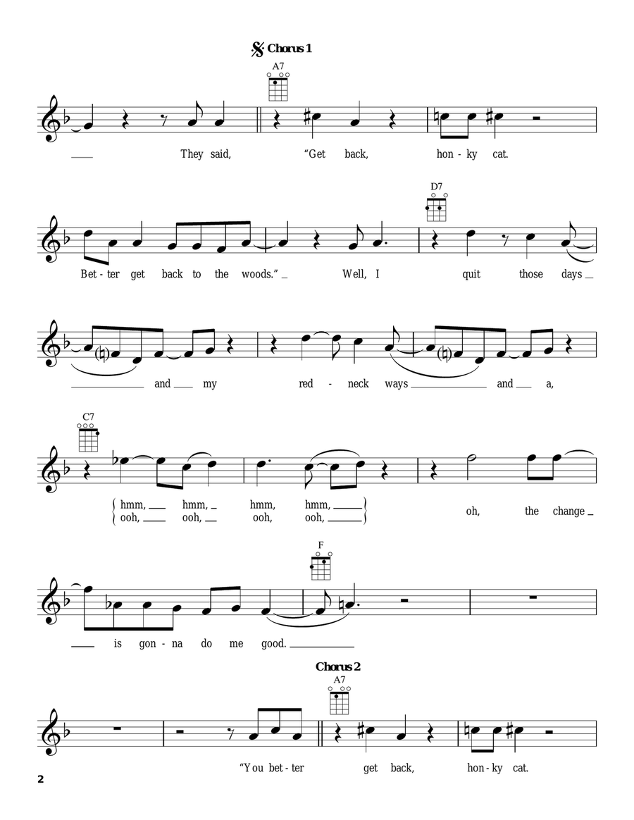 Honky Cat Honky Cat Ukulele scores gallery preview page 2