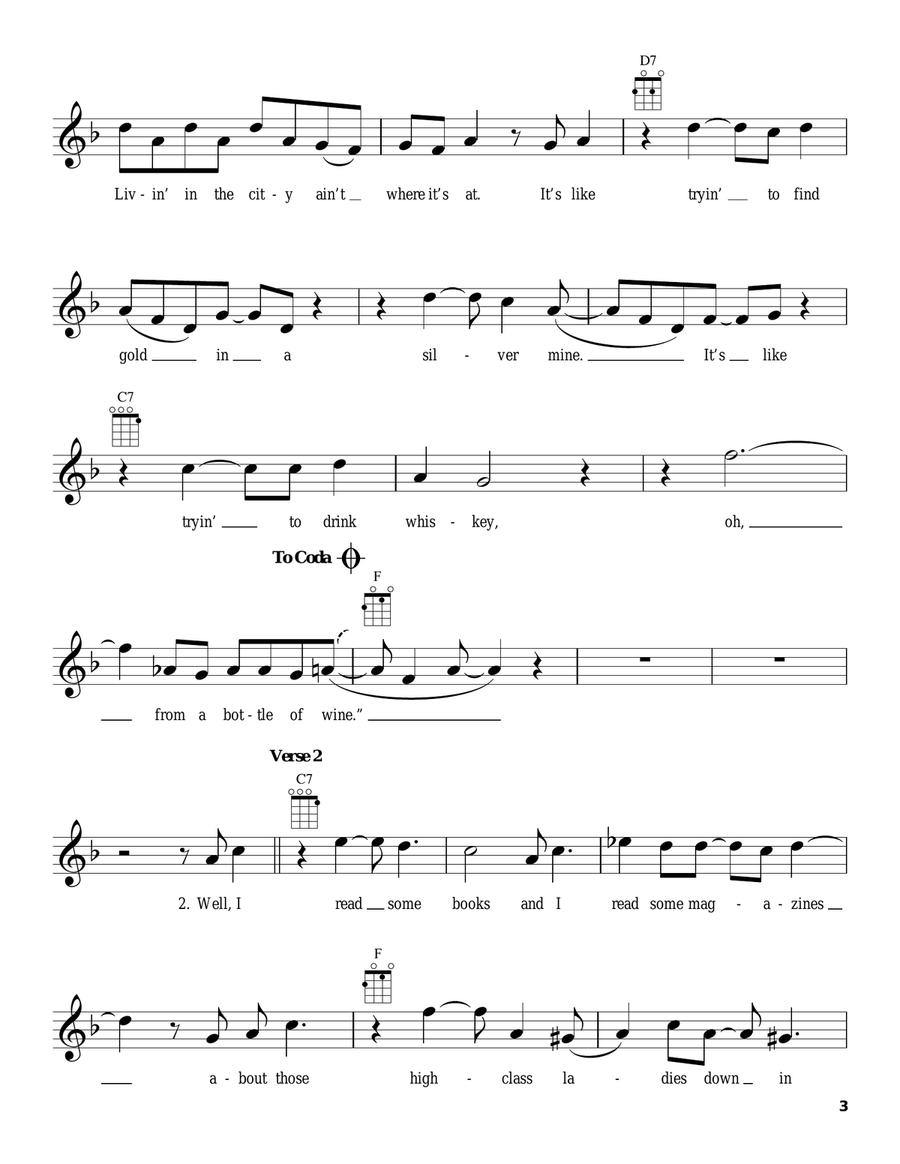 Honky Cat Honky Cat Ukulele scores gallery preview page 3