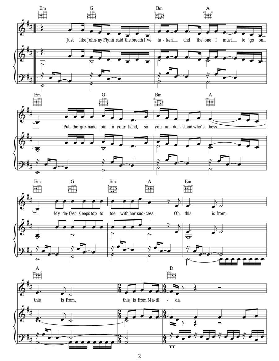 Matilda Matilda Acoustic Guitar scores gallery preview page 2