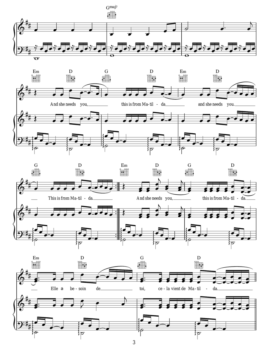 Matilda Matilda Acoustic Guitar scores gallery preview page 3