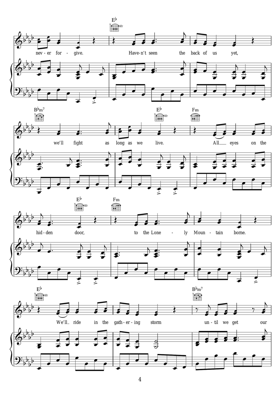 Song Of The Lonely Mountain (from The Hobbit) Guitar scores gallery preview page 4