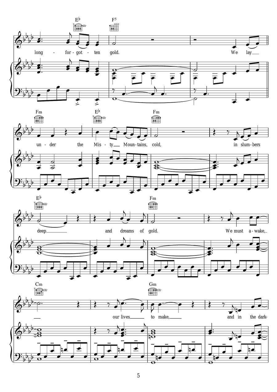 Song Of The Lonely Mountain (from The Hobbit) Guitar scores gallery preview page 5
