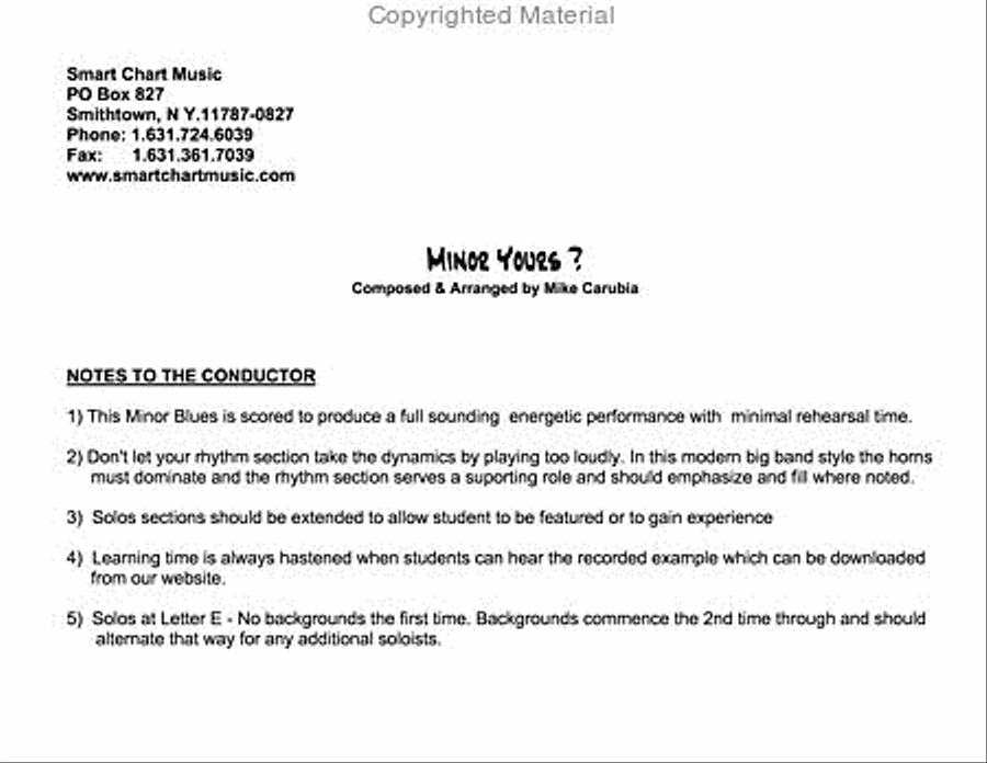 Minor Yours? Minor Yours? Jazz Ensemble scores gallery preview page 2