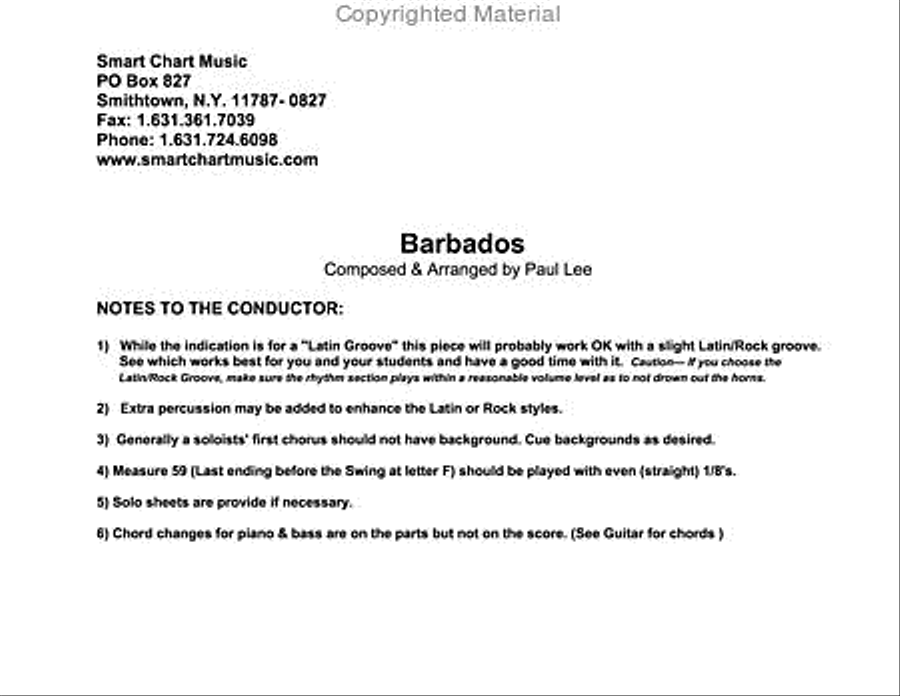Barbados Barbados Jazz Ensemble scores gallery preview page 2