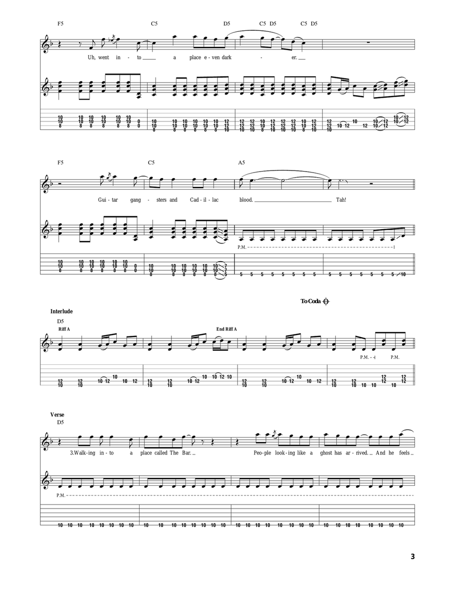 Guitar Gangsters & Cadillac Blood Acoustic Guitar scores gallery preview page 3