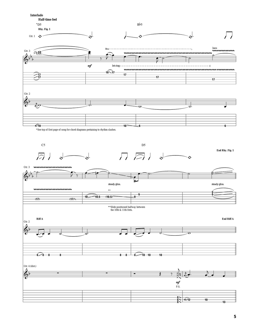 Guitar Gangsters & Cadillac Blood Acoustic Guitar scores gallery preview page 5
