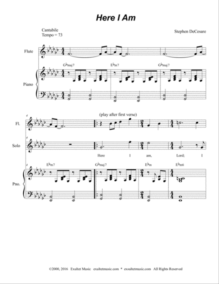 Here I Am, Lord (Vocal solo - Alternate Version) Voice Solo scores gallery preview page 1
