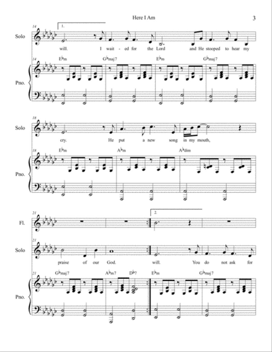 Here I Am, Lord (Vocal solo - Alternate Version) Voice Solo scores gallery preview page 3