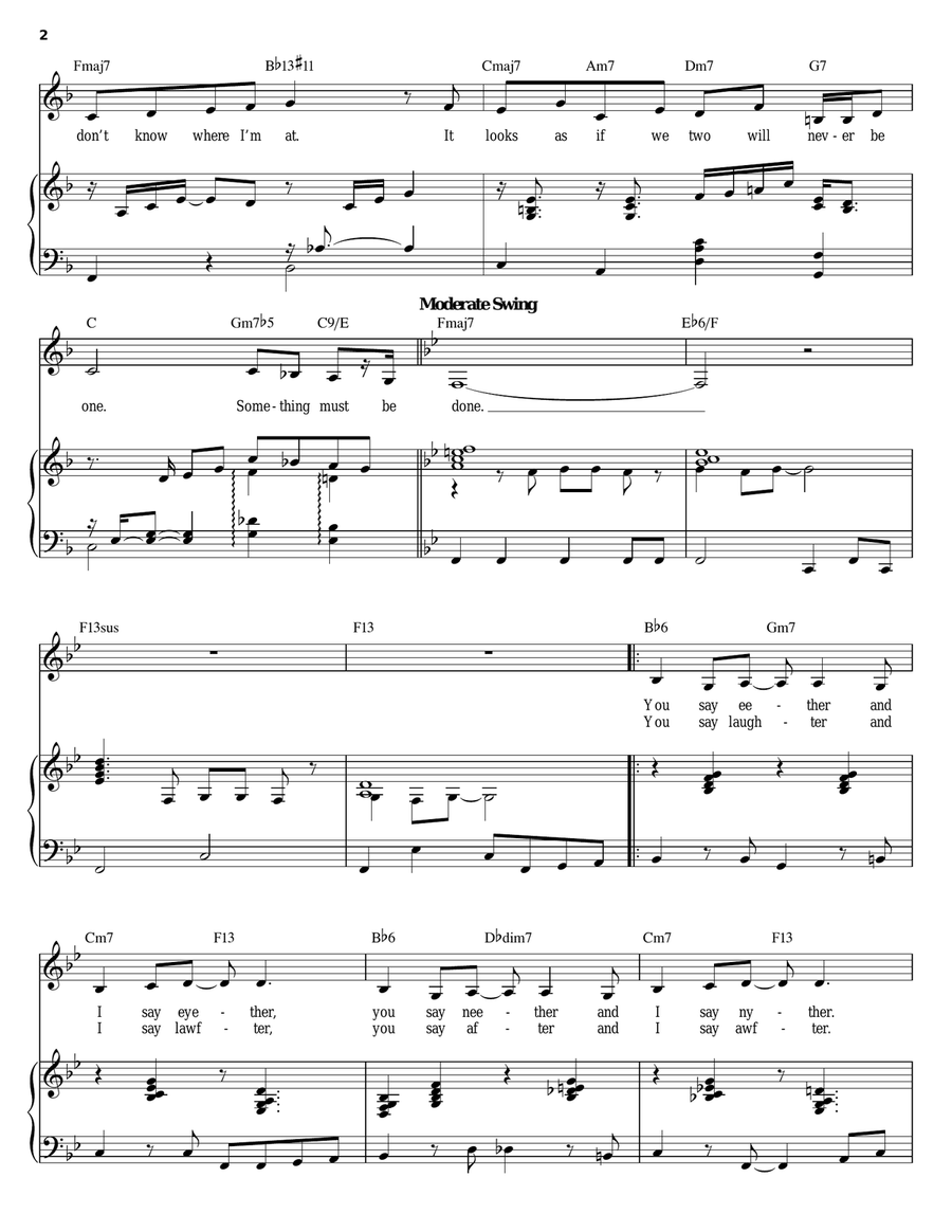 Let's Call The Whole Thing Off Piano, Vocal scores gallery preview page 2