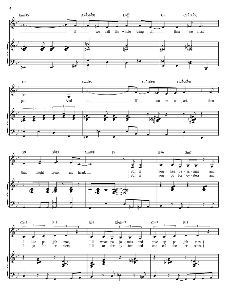 Let's Call The Whole Thing Off Piano, Vocal scores gallery preview page 4