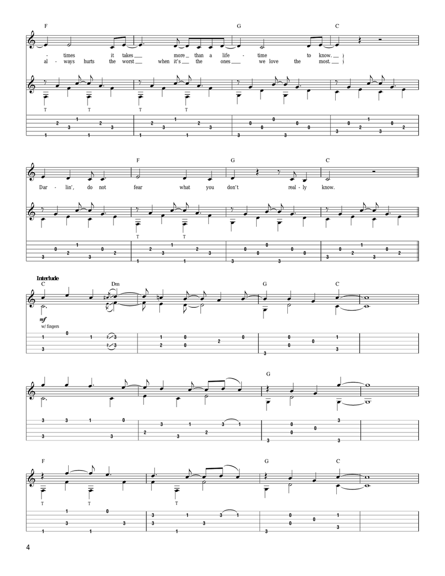 Darlin' Do Not Fear Darlin' Do Not Fear Acoustic Guitar scores gallery preview page 4