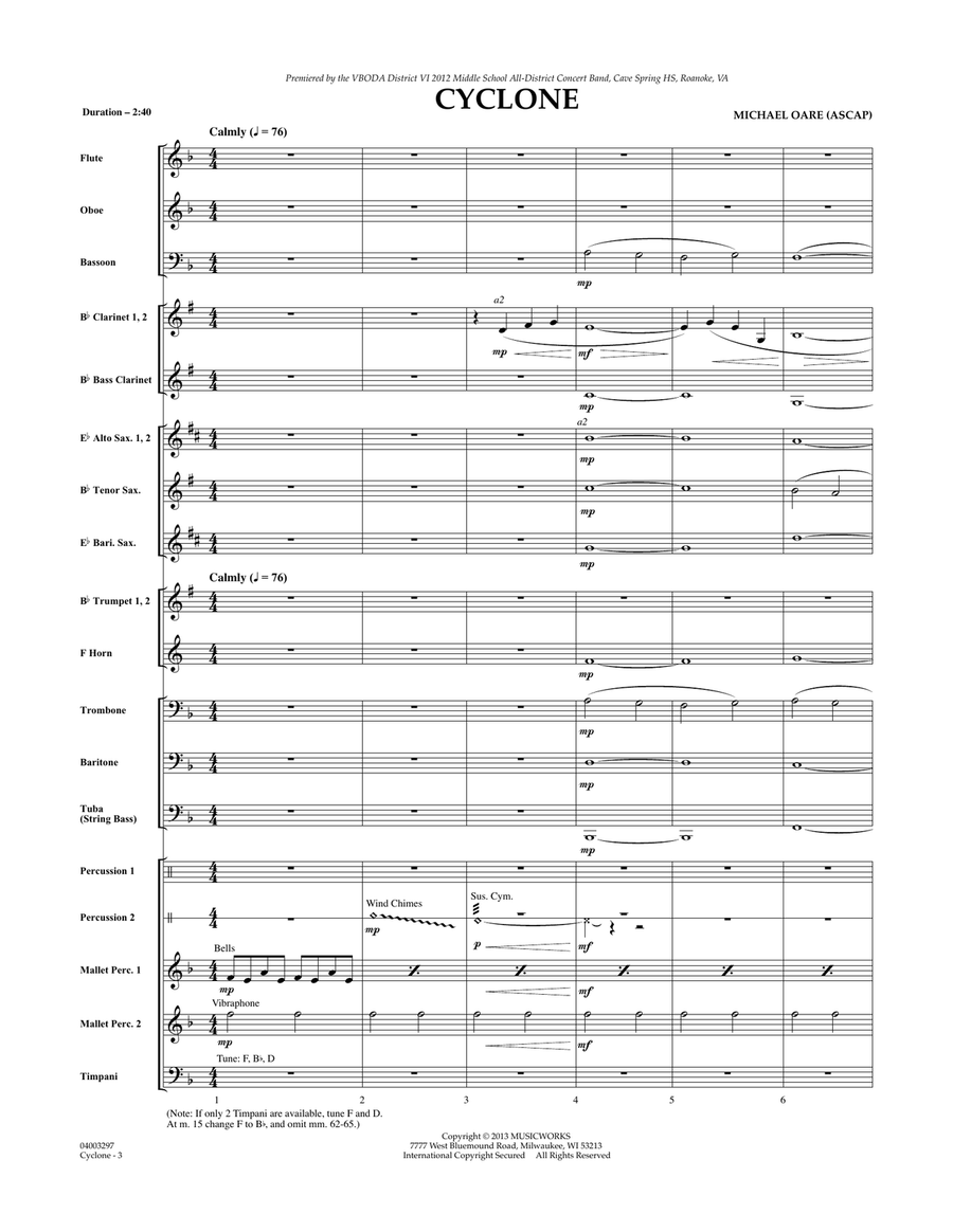 Cyclone - Full Score Cyclone - Full Score Concert Band scores gallery preview page 3