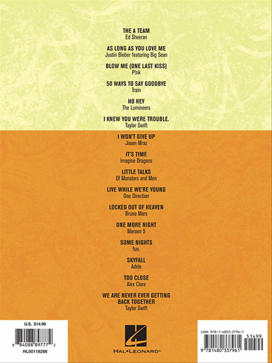 Chart Hits of 2012-2013 Piano, Vocal, Guitar scores gallery preview page 2