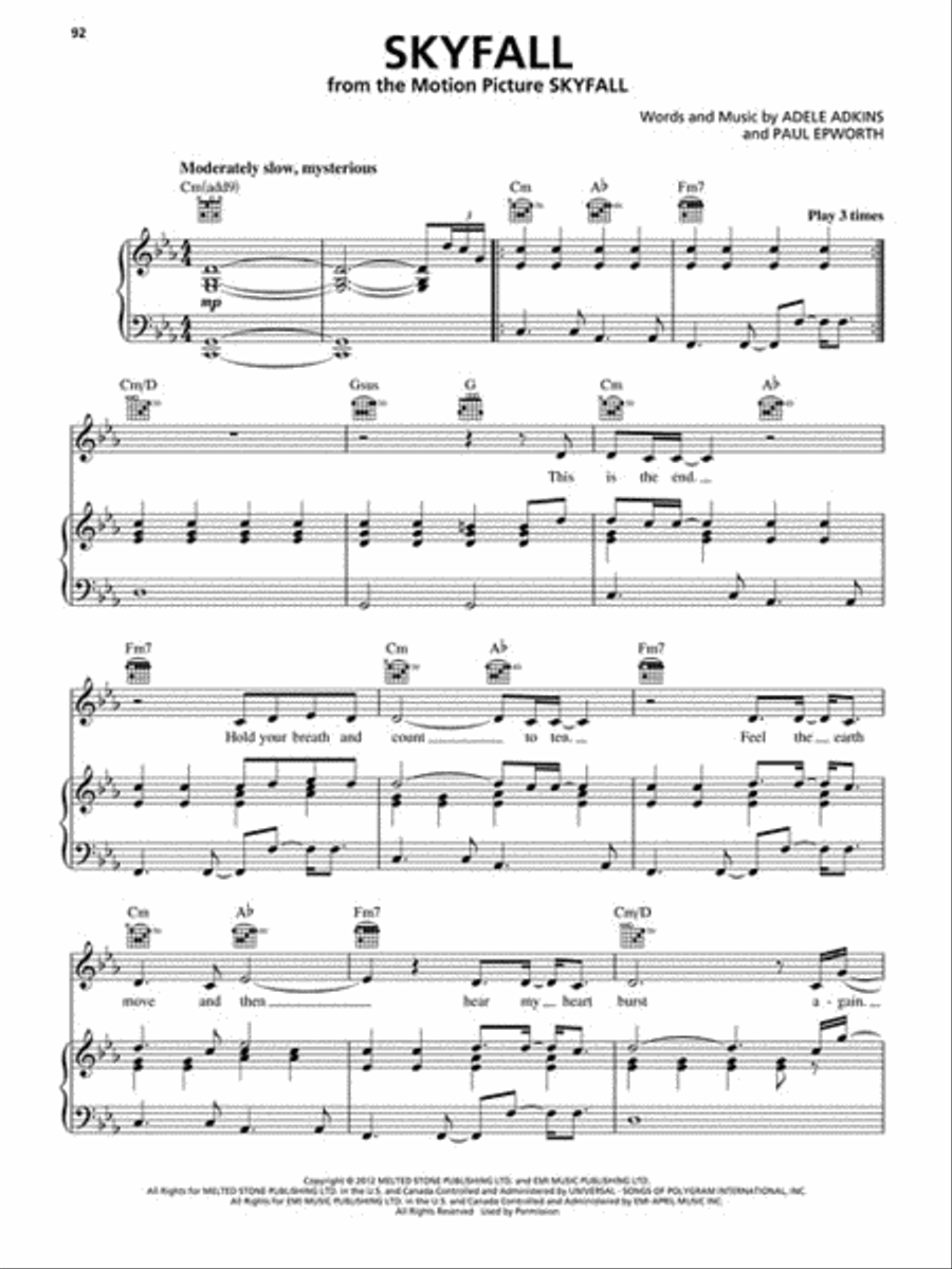 Chart Hits of 2012-2013 Piano, Vocal, Guitar scores gallery preview page 4