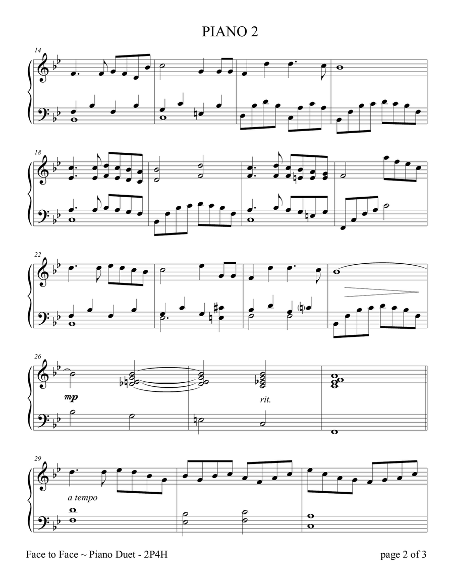 Face To Face (2 Pianos, 4 Hands) 2 Pianos, 4-Hands scores gallery preview page 4