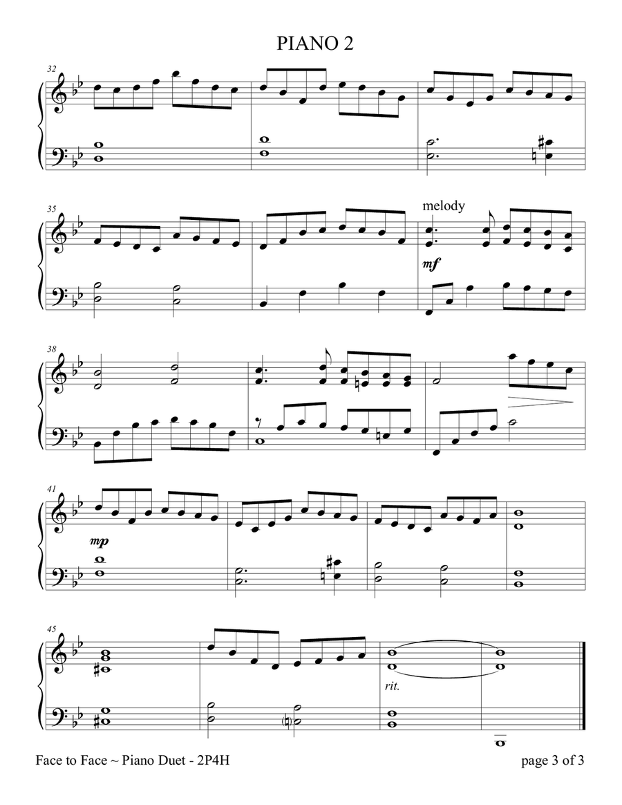 Face To Face (2 Pianos, 4 Hands) 2 Pianos, 4-Hands scores gallery preview page 5