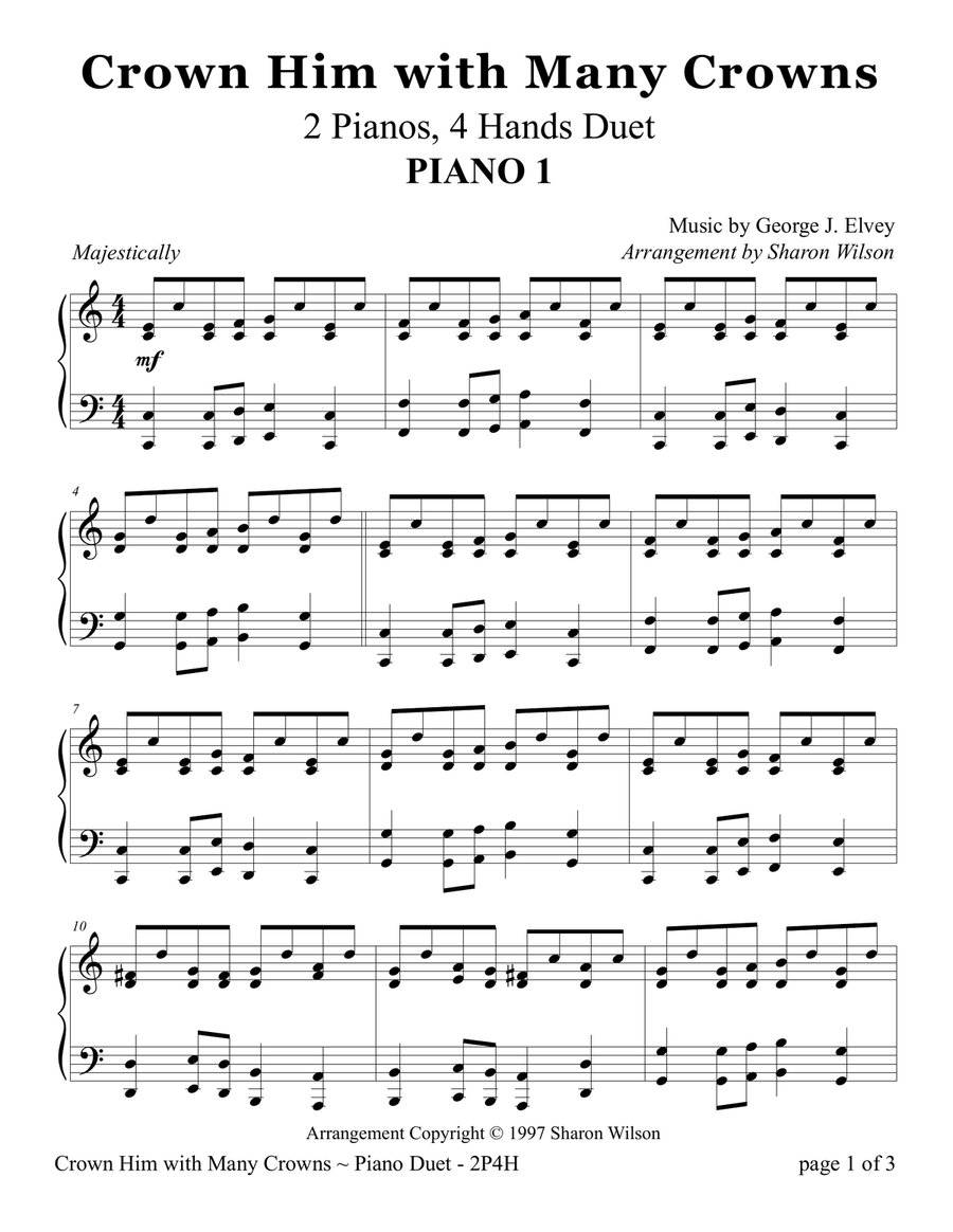 Crown Him With Many Crowns (2 Pianos, 4 Hands Duet) 2 Pianos, 4-Hands scores gallery preview page 3