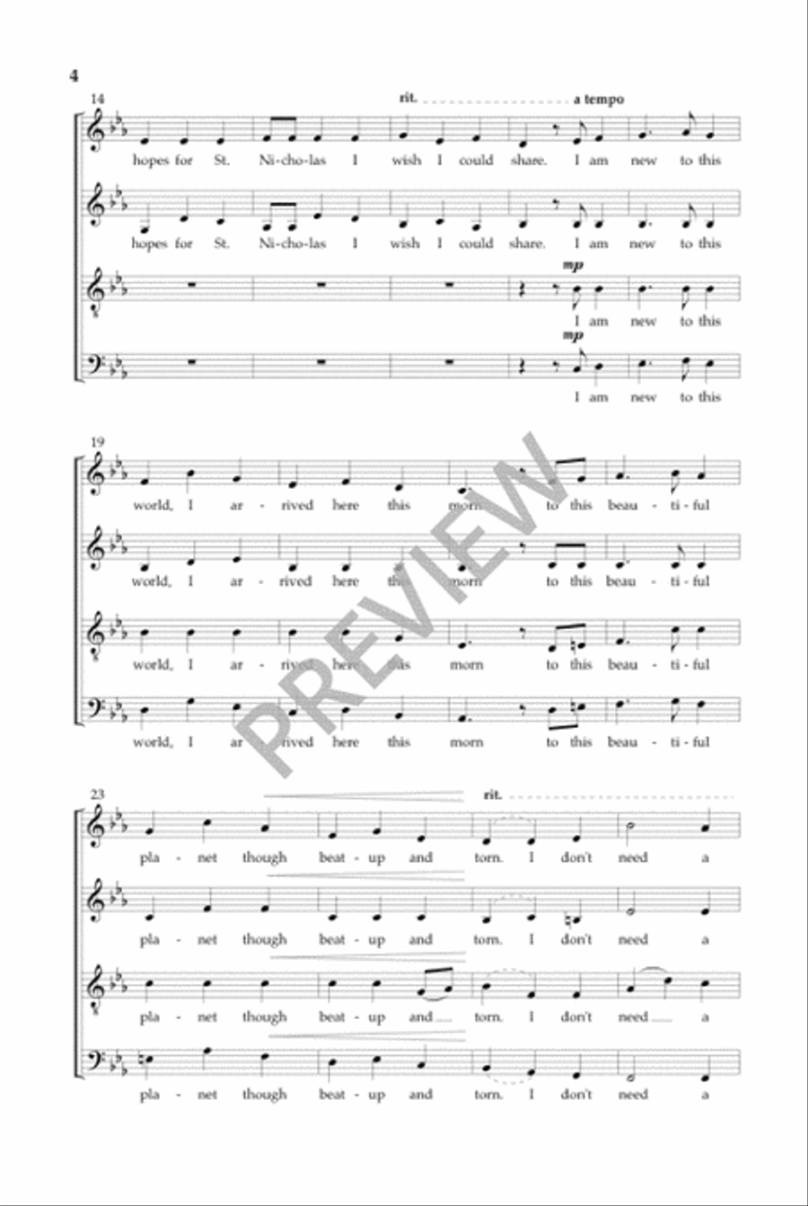 The World for Christmas (SATB - Vocal Score) 4-Part scores gallery preview page 3