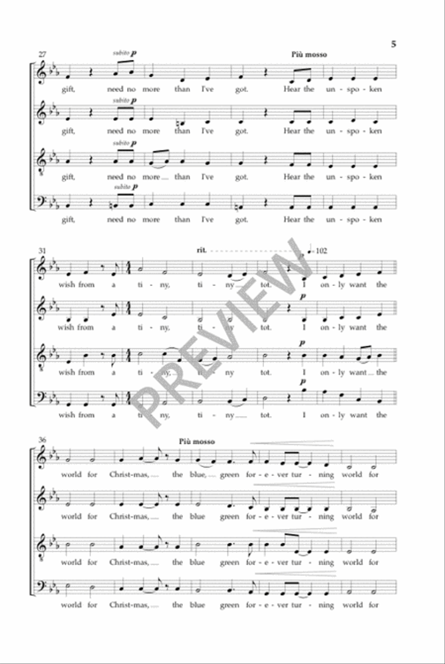 The World for Christmas (SATB - Vocal Score) 4-Part scores gallery preview page 4