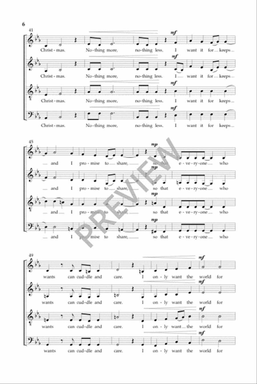 The World for Christmas (SATB - Vocal Score) 4-Part scores gallery preview page 5