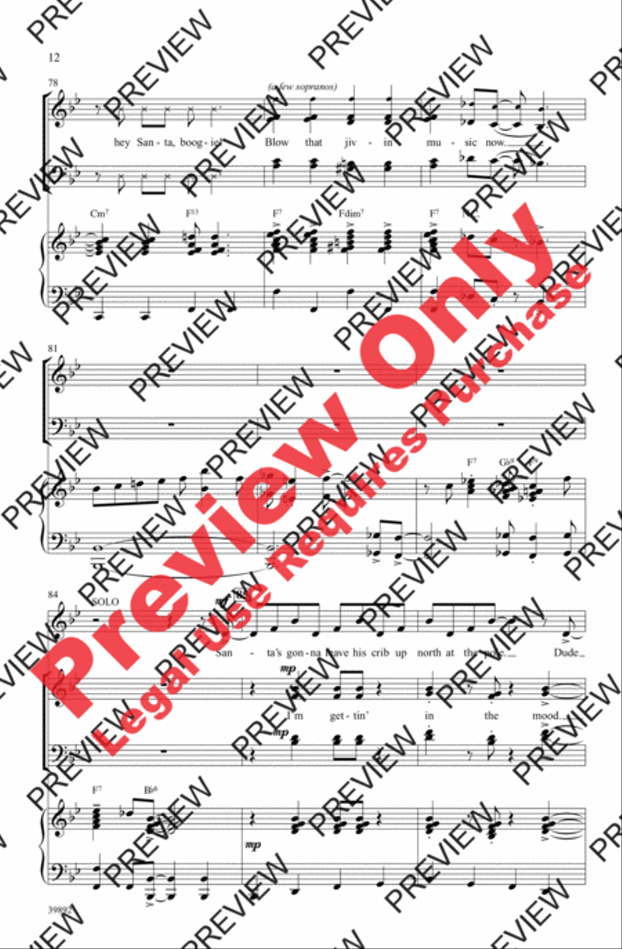 Gettin' in the Mood (for Christmas) 4-Part scores gallery preview page 12