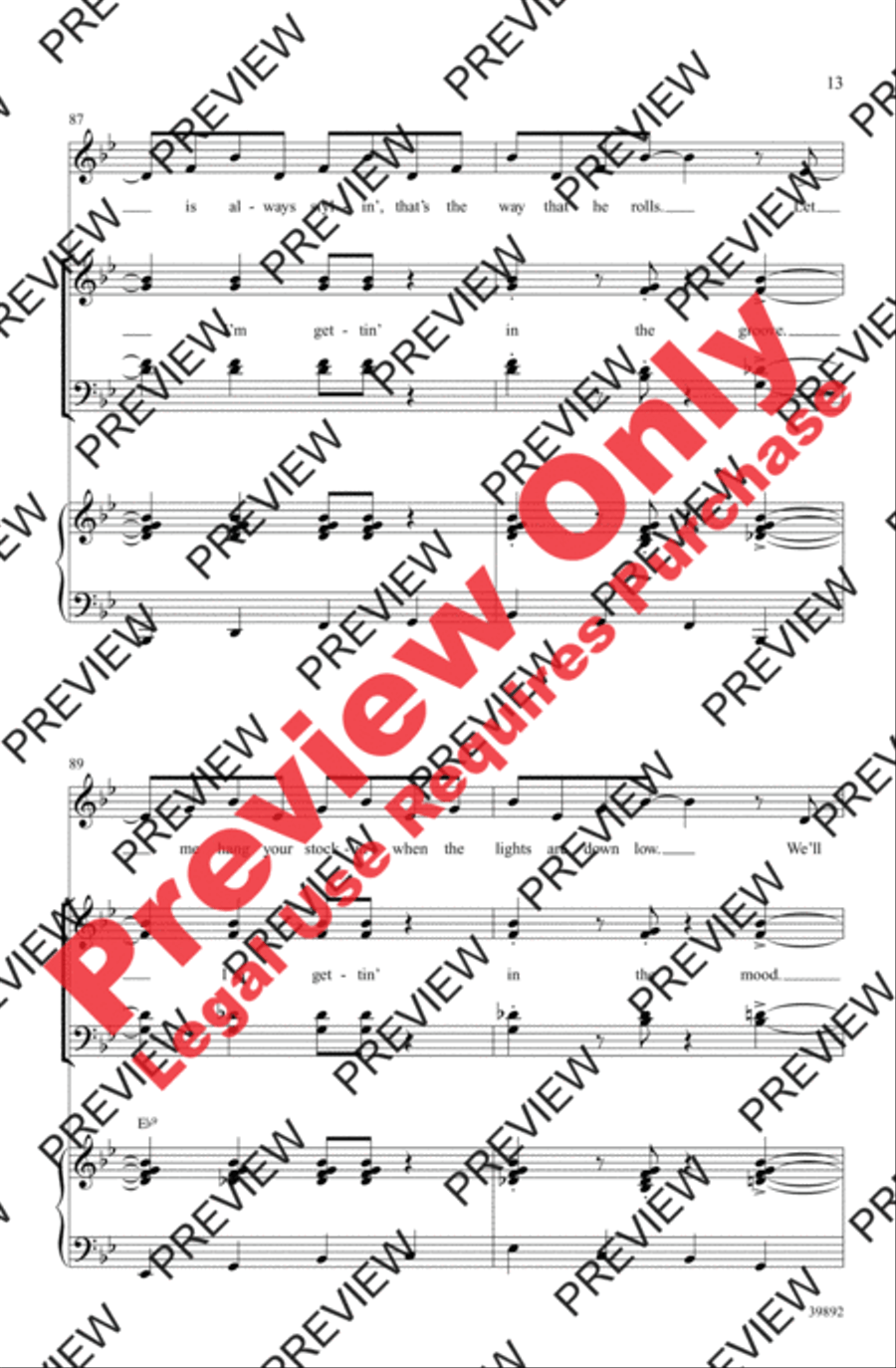 Gettin' in the Mood (for Christmas) 4-Part scores gallery preview page 13