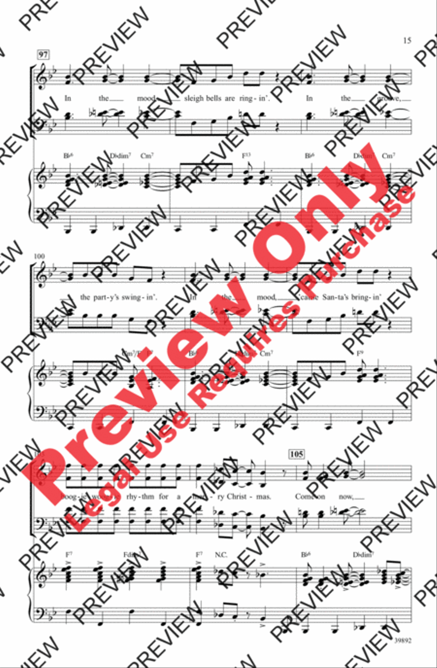 Gettin' in the Mood (for Christmas) 4-Part scores gallery preview page 15