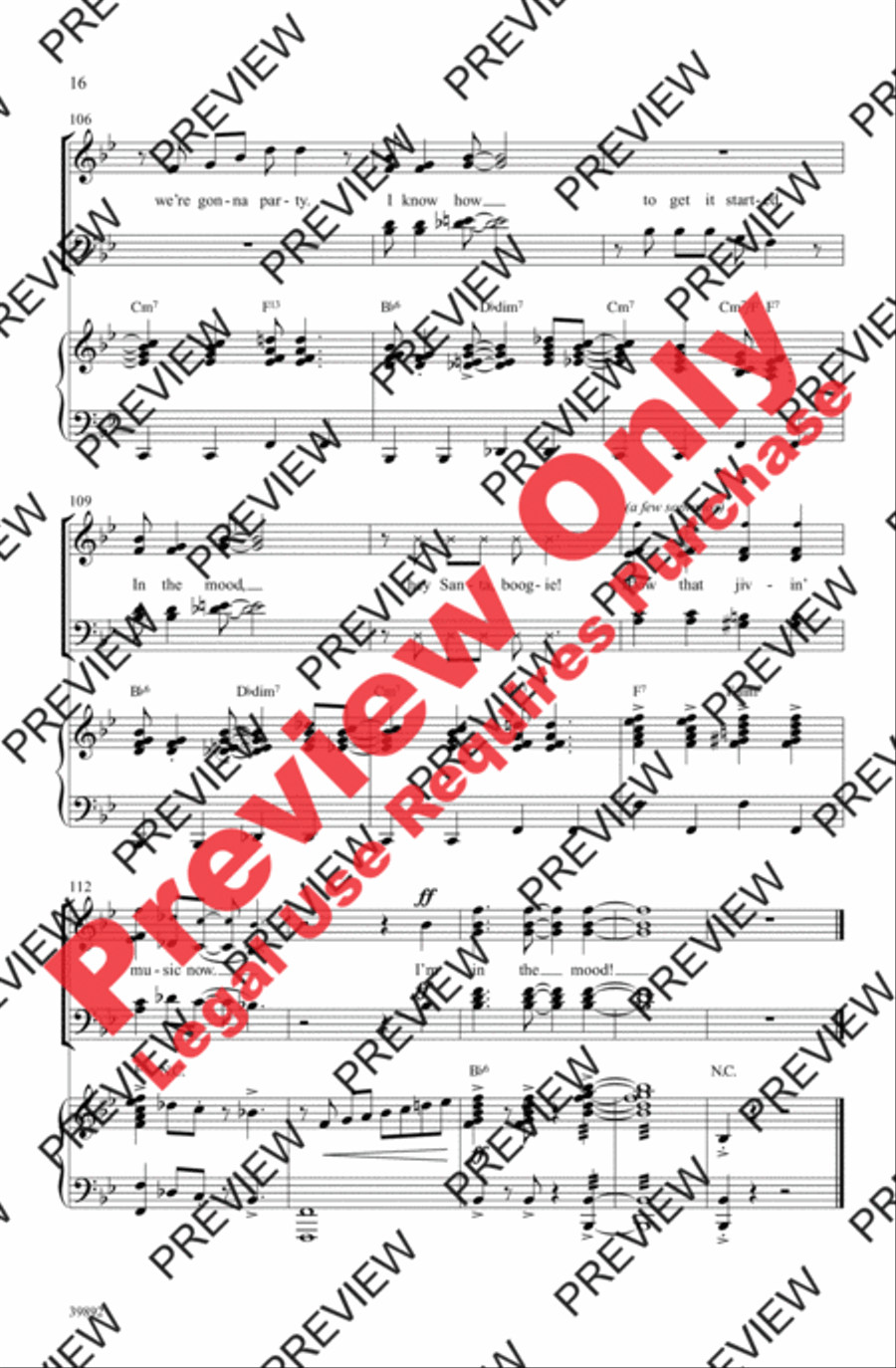 Gettin' in the Mood (for Christmas) 4-Part scores gallery preview page 16