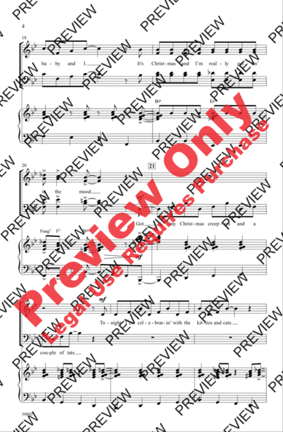 Gettin' in the Mood (for Christmas) 4-Part scores gallery preview page 4