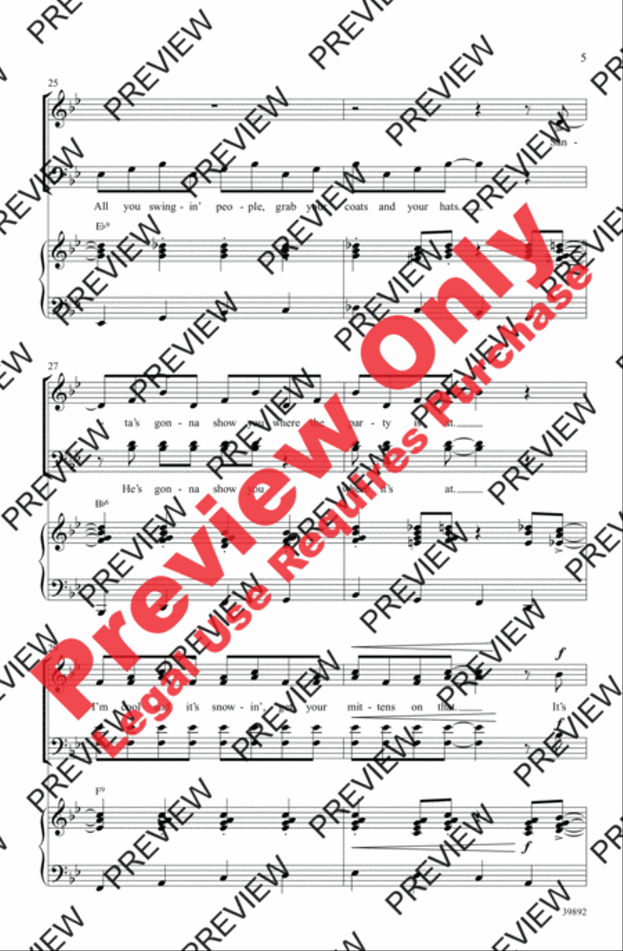 Gettin' in the Mood (for Christmas) 4-Part scores gallery preview page 5