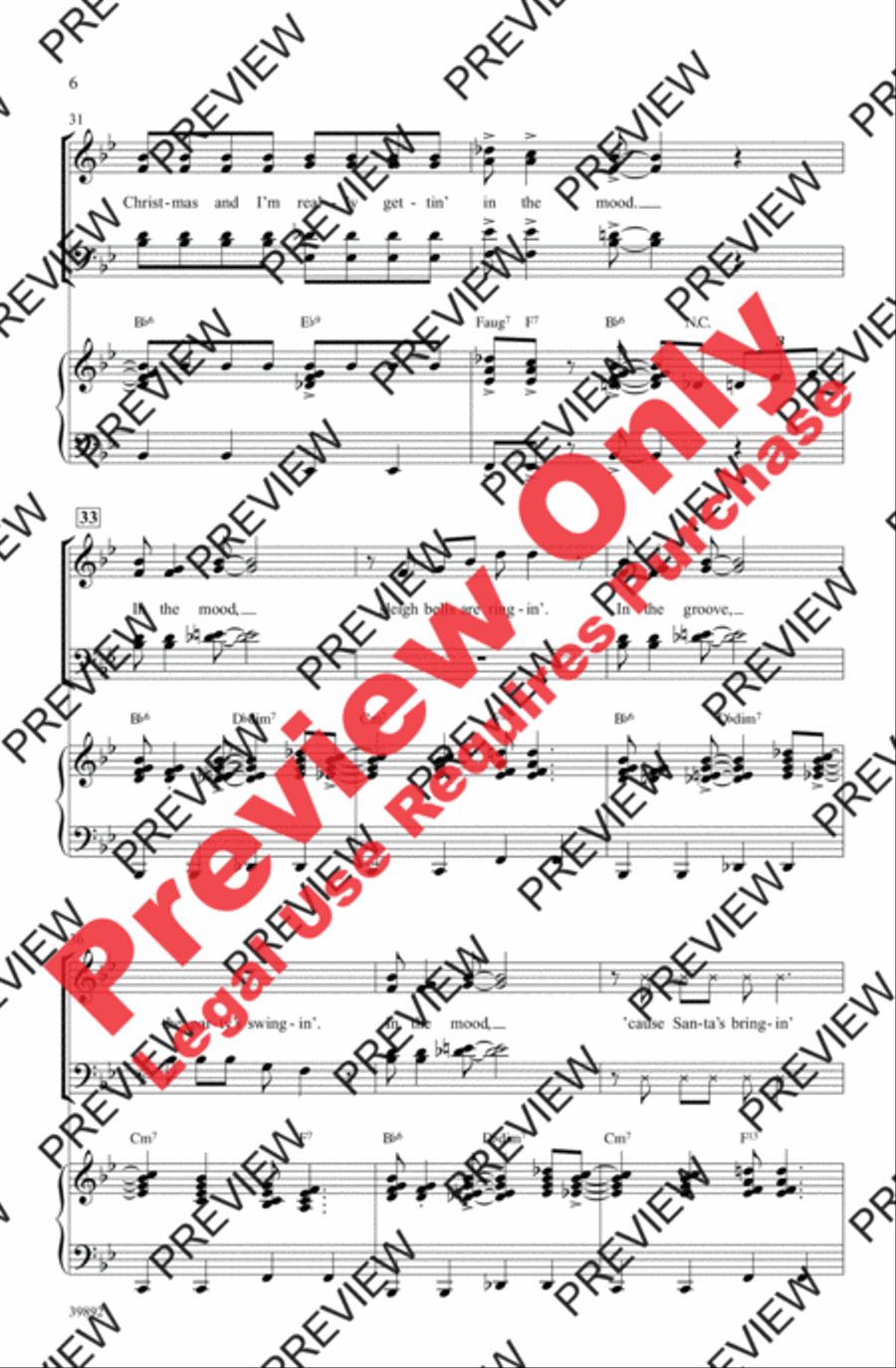 Gettin' in the Mood (for Christmas) 4-Part scores gallery preview page 6