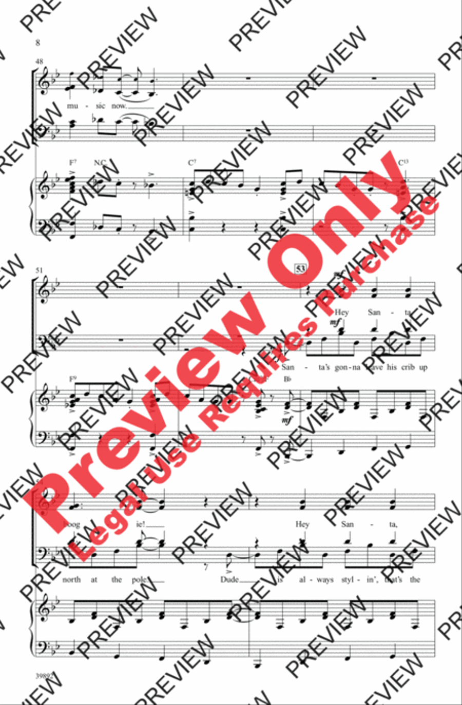 Gettin' in the Mood (for Christmas) 4-Part scores gallery preview page 8