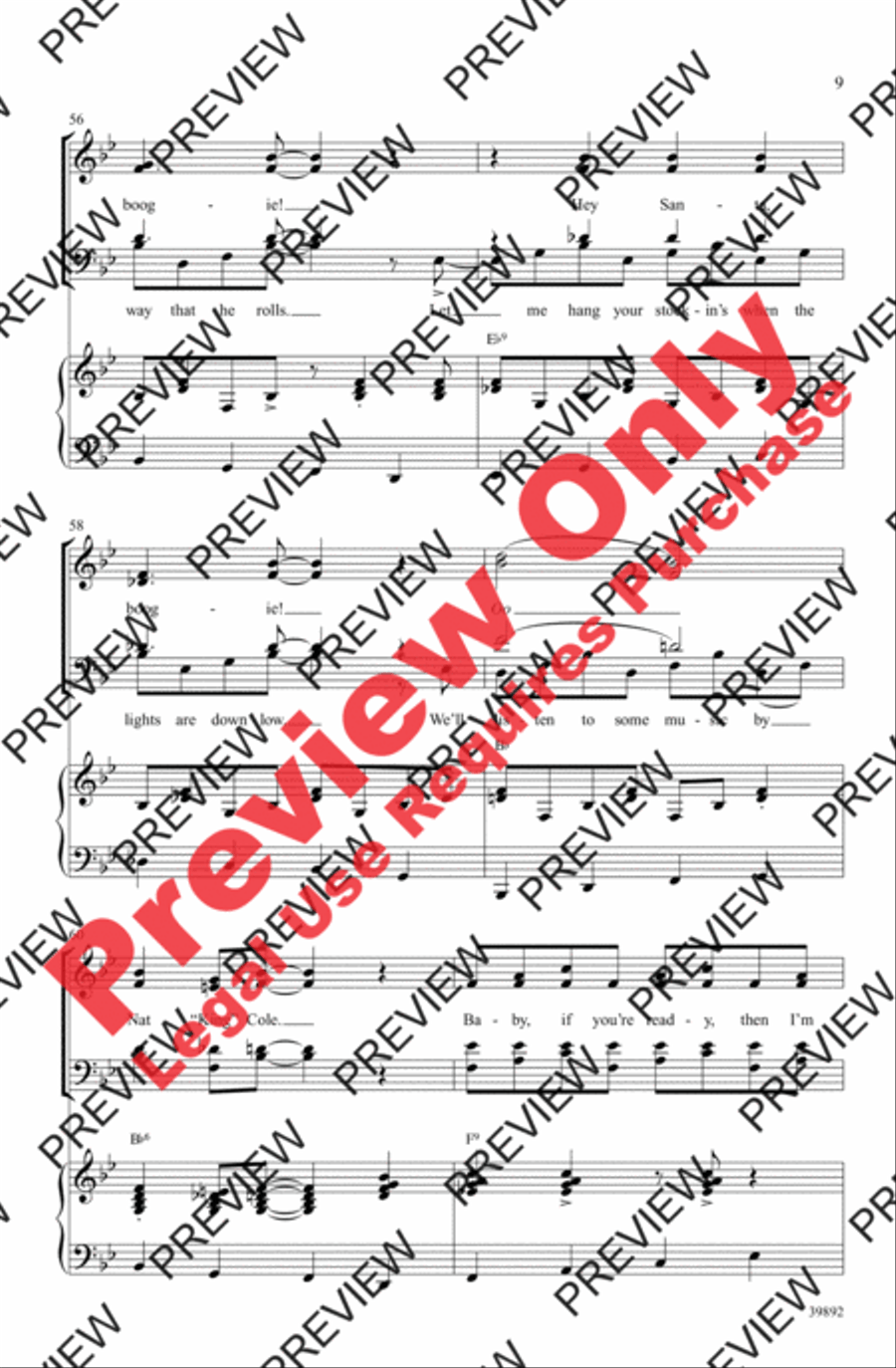 Gettin' in the Mood (for Christmas) 4-Part scores gallery preview page 9