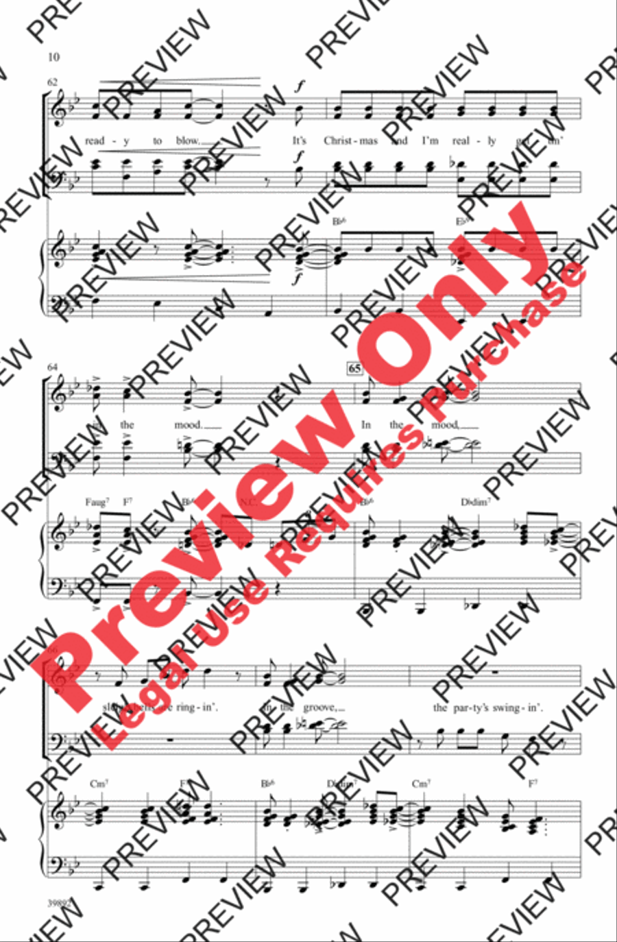 Gettin' in the Mood (for Christmas) 4-Part scores gallery preview page 10