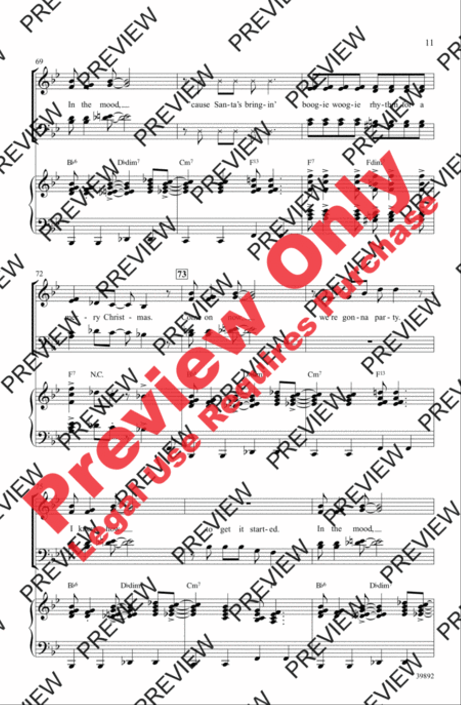 Gettin' in the Mood (for Christmas) 4-Part scores gallery preview page 11