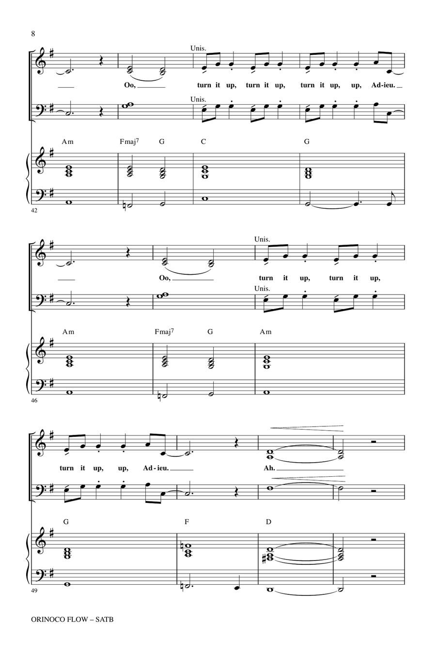 Orinoco Flow (arr. Kirby Shaw) 4-Part scores gallery preview page 7