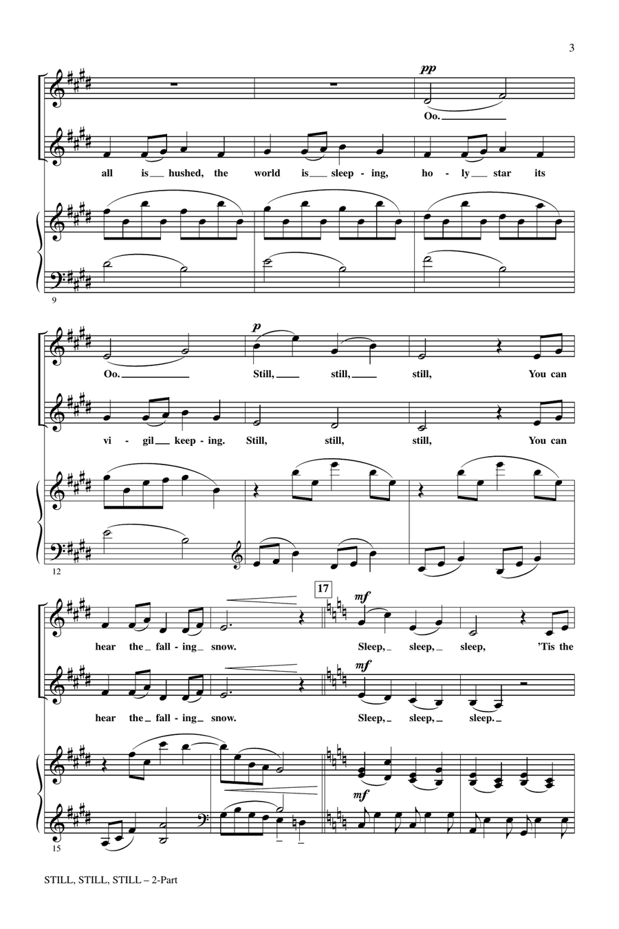 Still, Still, Still (with Brahms Lullaby) 2-Part scores gallery preview page 2