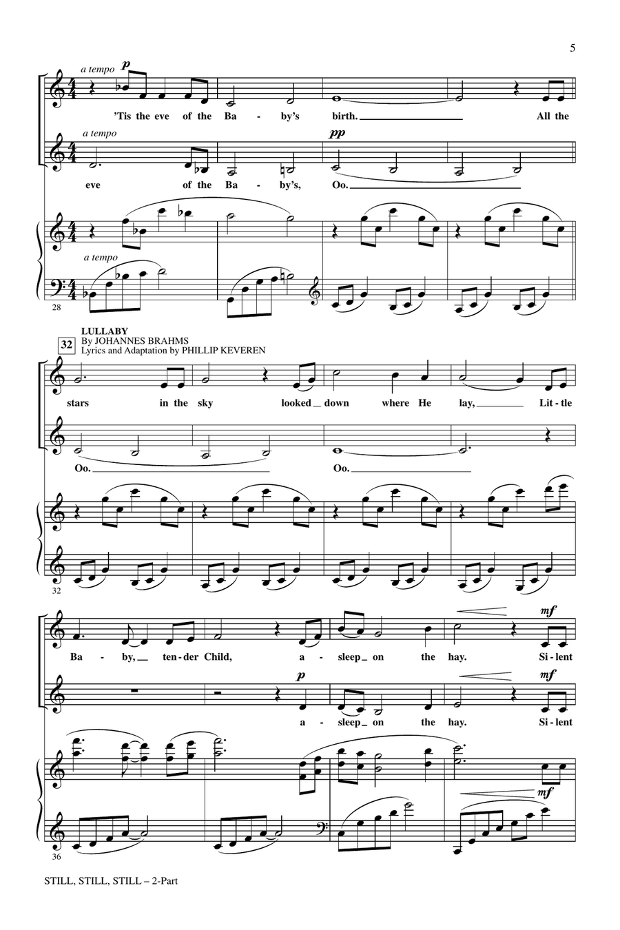 Still, Still, Still (with Brahms Lullaby) 2-Part scores gallery preview page 4