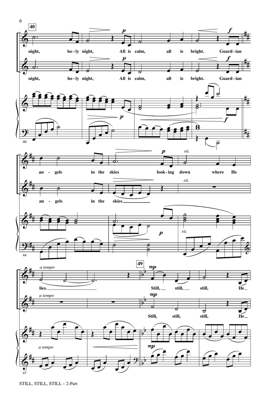 Still, Still, Still (with Brahms Lullaby) 2-Part scores gallery preview page 5