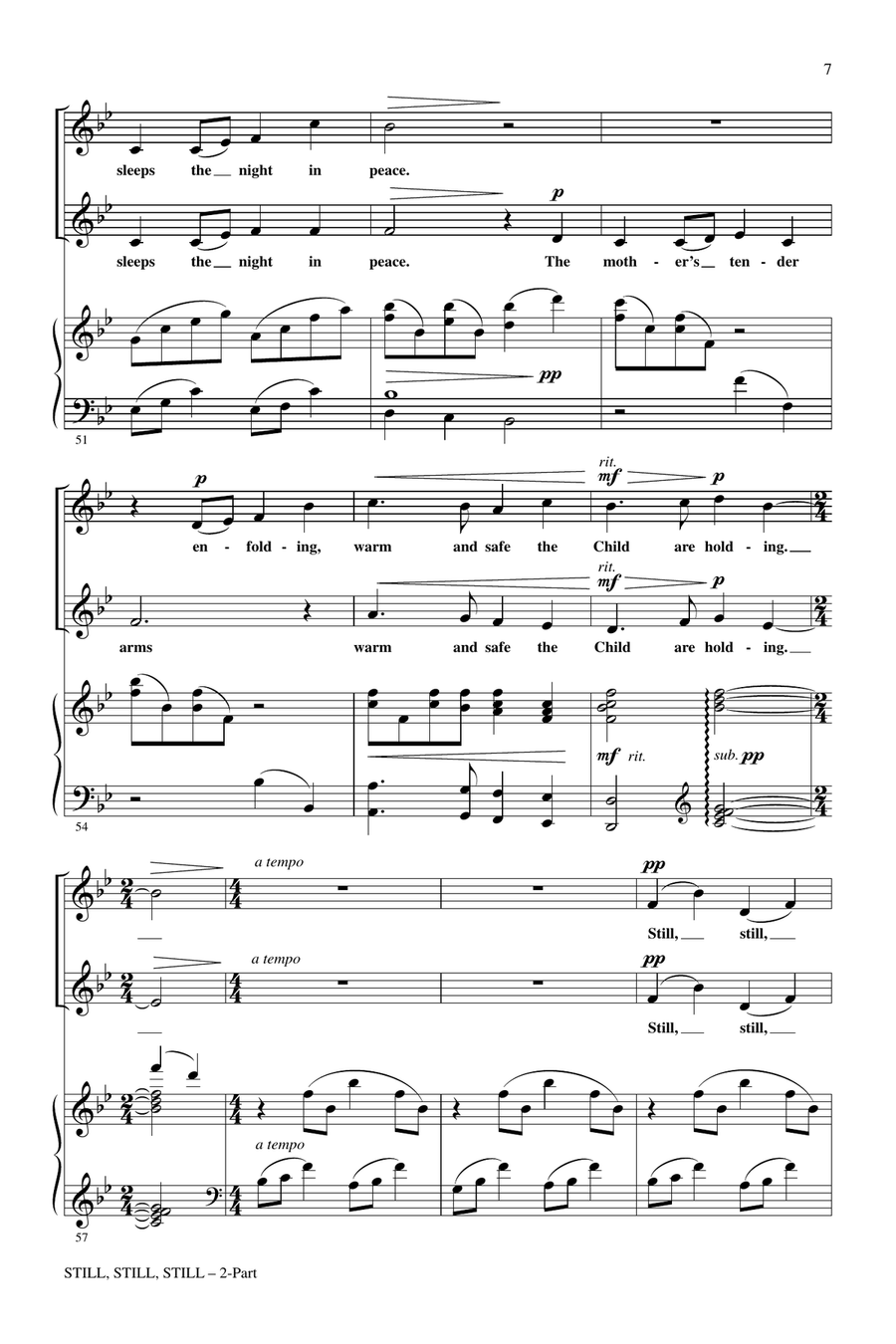 Still, Still, Still (with Brahms Lullaby) 2-Part scores gallery preview page 6