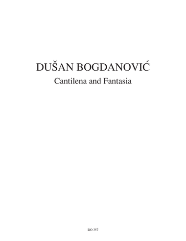 Cantilena and Fantasia