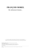 Subitement lointain
