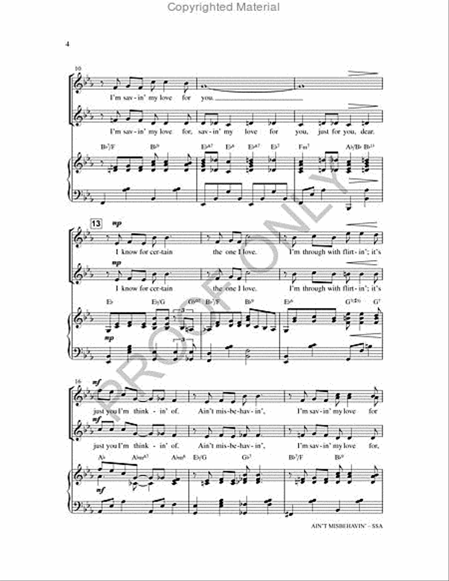 Ain't Misbehavin' Ain't Misbehavin' SSA scores gallery preview page 3