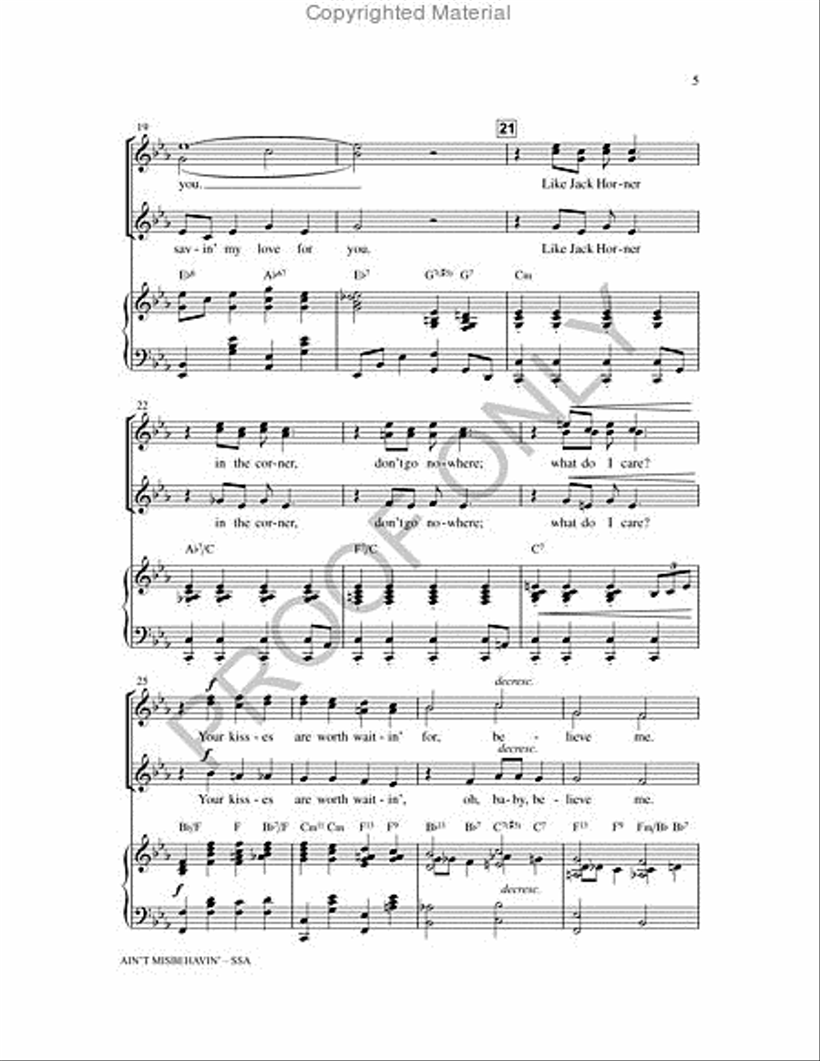 Ain't Misbehavin' Ain't Misbehavin' SSA scores gallery preview page 4