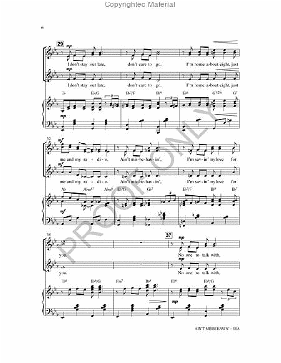 Ain't Misbehavin' Ain't Misbehavin' SSA scores gallery preview page 5