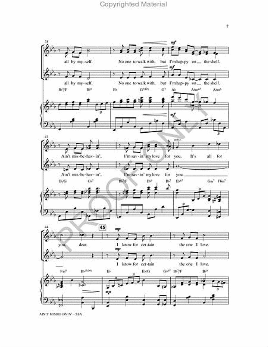 Ain't Misbehavin' Ain't Misbehavin' SSA scores gallery preview page 6