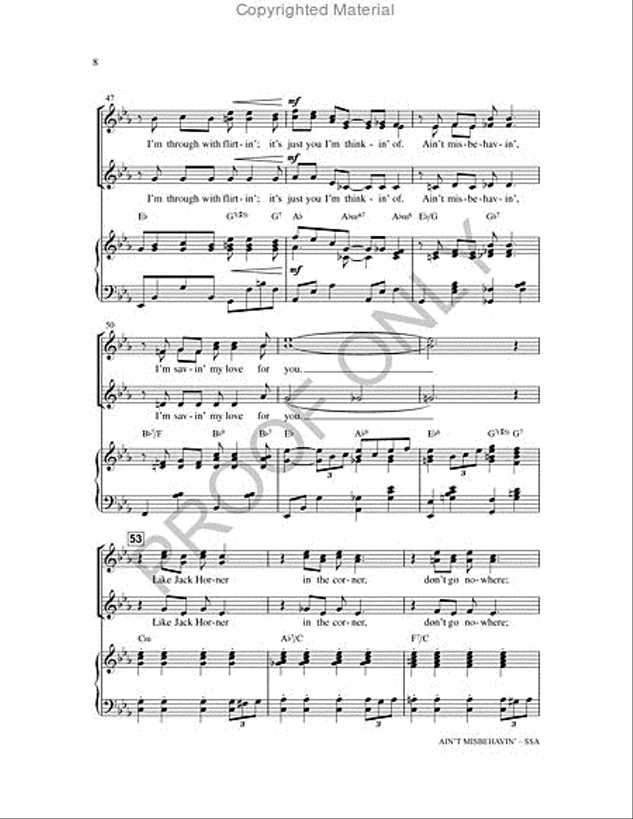 Ain't Misbehavin' Ain't Misbehavin' SSA scores gallery preview page 7