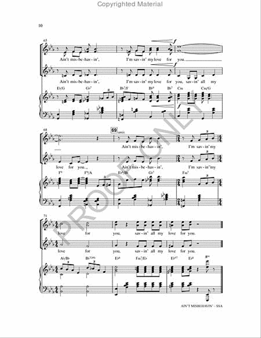 Ain't Misbehavin' Ain't Misbehavin' SSA scores gallery preview page 9